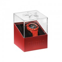 Kuifje Raket Horloge - Kinder/Dames maat “S” - rood - TintinImaginatio