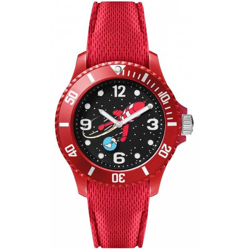 Kuifje Raket Horloge - Kinder/Dames maat “S” - rood - TintinImaginatio