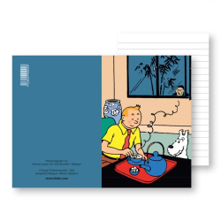 Notebook-Tintin drinking his tea - 8,2x12,5cm - 54380