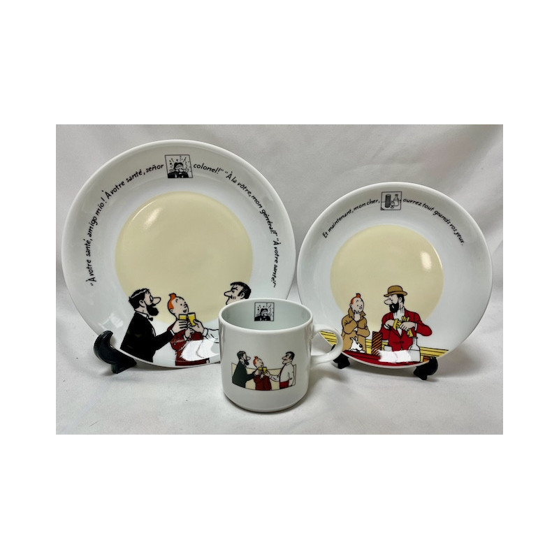 3 stuks Tintin Haddock Alcazar porcelain 1998 - 7 Kristallen Bollen