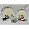 3 stuks Tintin Haddock Alcazar porcelain 1998 - 7 Kristallen Bollen