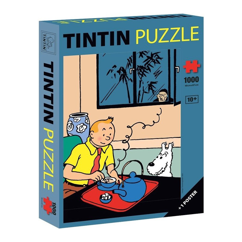 Tintin puzzle Drinking Tea - 1000 pieces + Poster